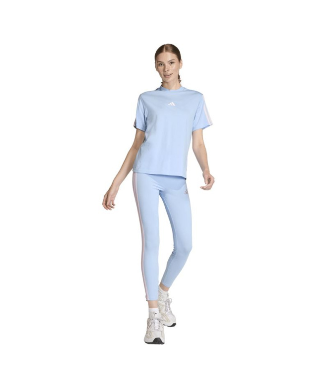 Camiseta Mulher adidas 3-Stripes SJ azul/rosa