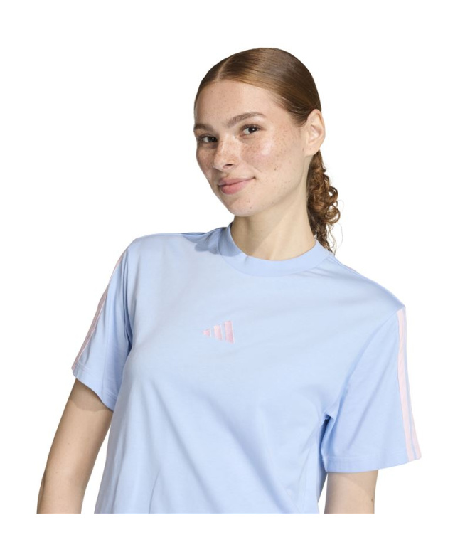 T-shirt Femme adidas 3-Stripes SJ bleu/rose