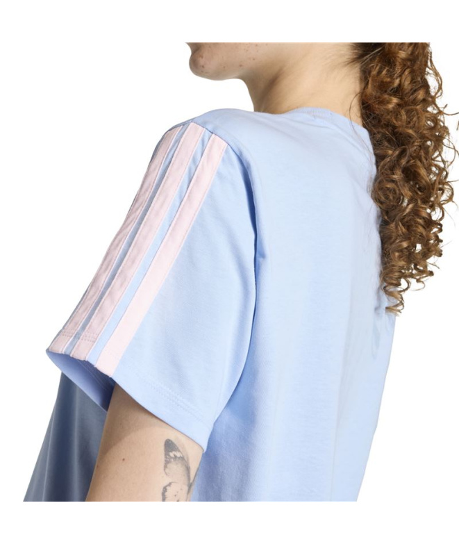 T-shirt Femme adidas 3-Stripes SJ bleu/rose