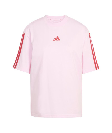 Camiseta adidas 3 Bandas Sj Bf Mujer Rosa/Granate