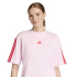 Camiseta Mulher adidas 3-Stripes SJ BF rosa/bordô