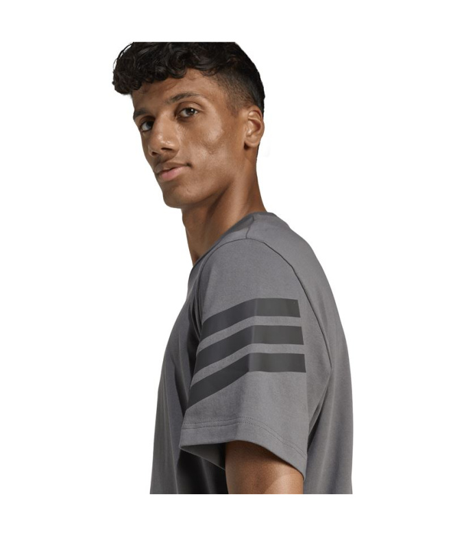 Camiseta Homem adidas Future Icons 3-Stripes cinza
