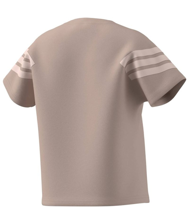 Camiseta adidas Jg Fi 3 Listras Menina Rosa