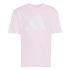 Camiseta Infantil adidas com logo grande rosa e branca