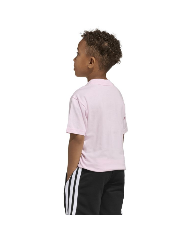 T-shirt Enfant adidas à grand logo rose/blanc