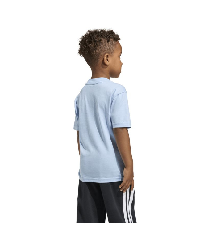 Camiseta Infantil adidas com logo grande, azul...