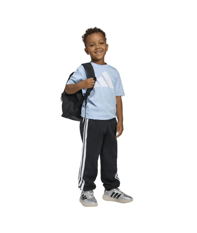 Camiseta Infantil adidas com logo grande, azul...