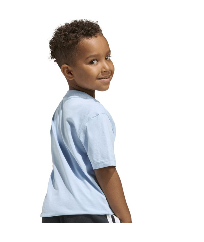 Camiseta Infantil adidas com logo grande, azul...