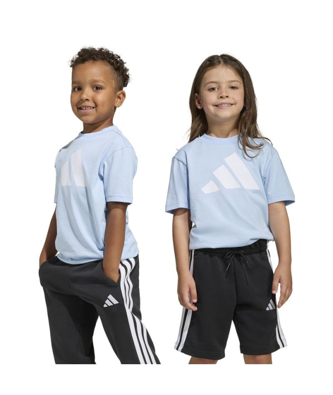 Camiseta Infantil adidas com logo grande, azul...