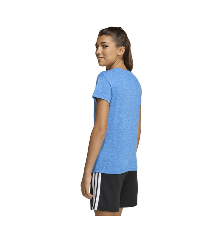 Camiseta adidas com logo grande Menina azul/branca