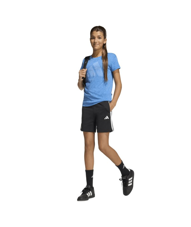 Camiseta adidas com logo grande Menina azul/branca