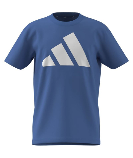 T-shirt adidas à grand logo, taille 160 Enfant bleu/blanc