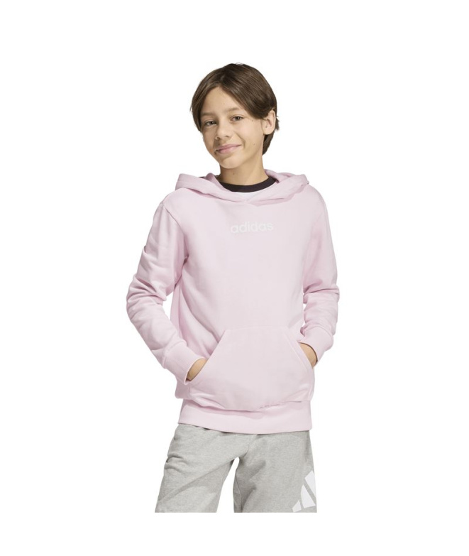 Sudadera adidas Linear Fl Hd Infantil Rosa/Blanco