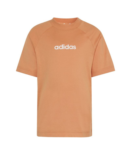 Camiseta Infantil adidas Lk Linear 160, cor branca.