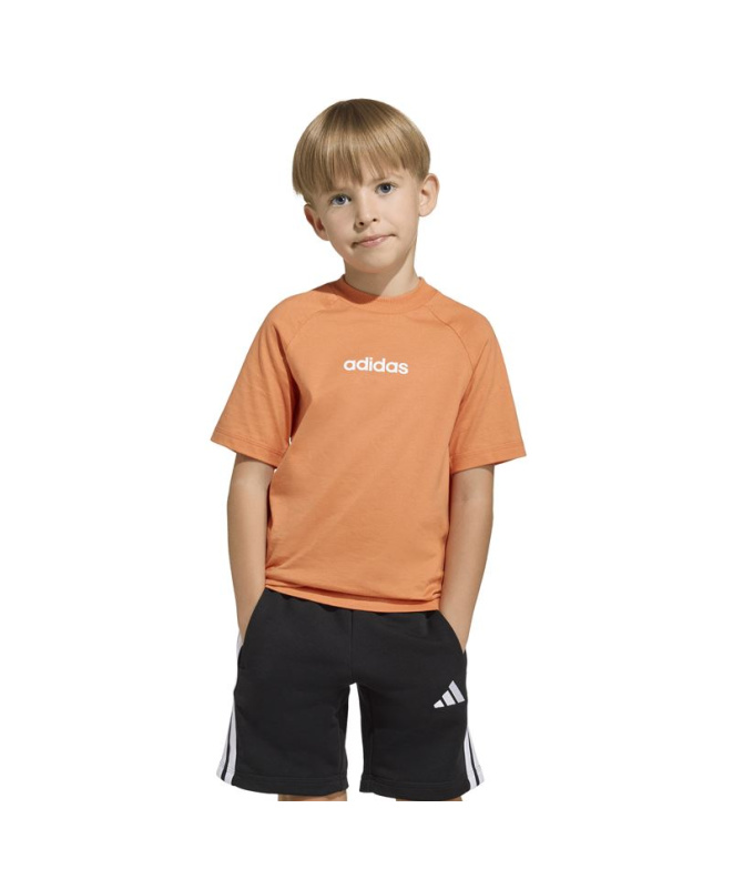 T-shirt Enfant adidas LK Linear 160 Naos/Blanc