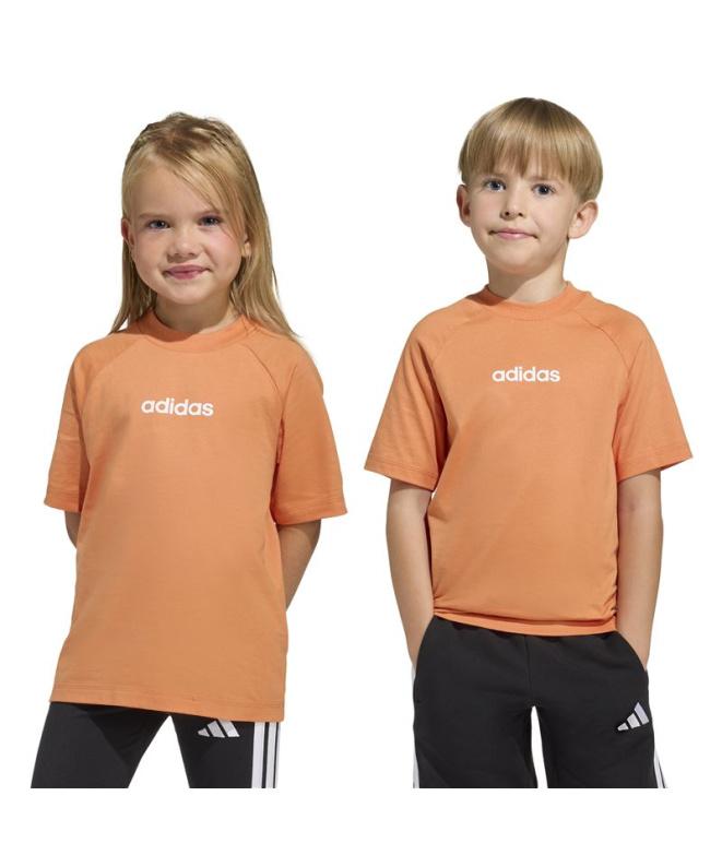 Camiseta adidas Lk Linear 160 Infantil Naos/Blanco