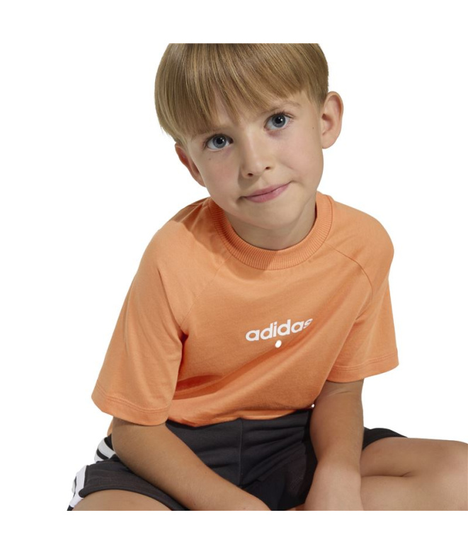 T-shirt Enfant adidas LK Linear 160 Naos/Blanc