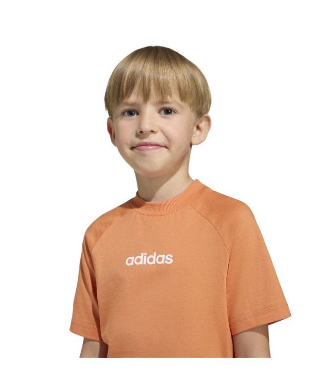 T-shirt Enfant adidas LK Linear 160 Naos/Blanc