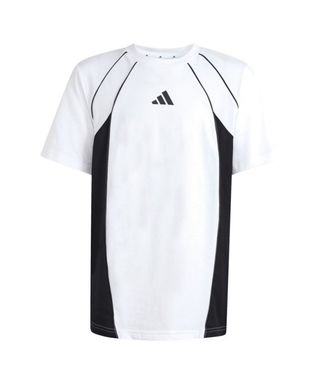 Camiseta Infantil adidas CB branca/preta/cinza