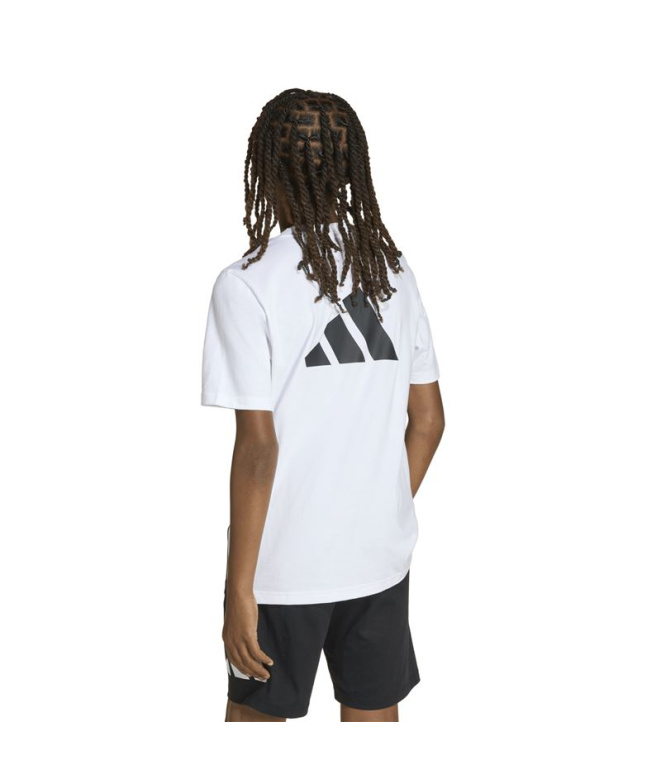 Camiseta Infantil adidas CB branca/preta/cinza