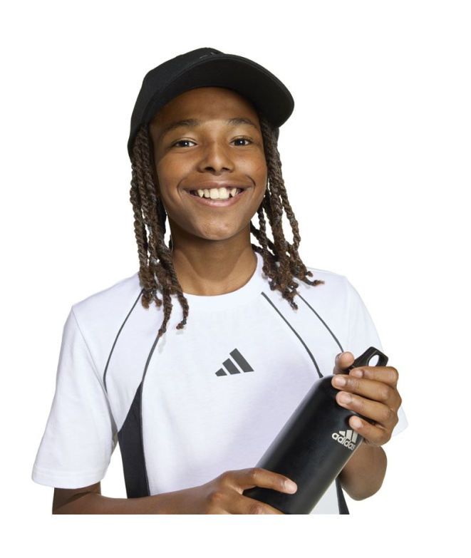 Camiseta Infantil adidas CB branca/preta/cinza