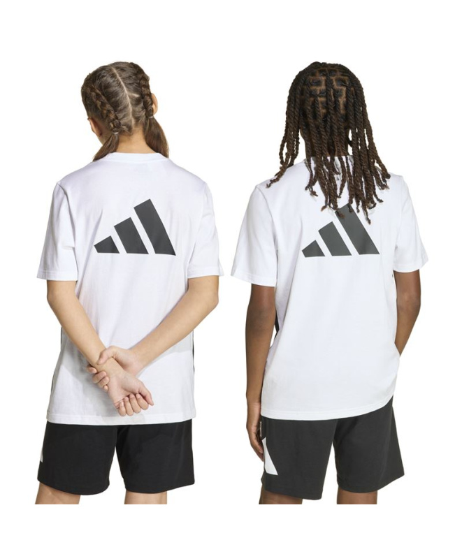 Camiseta Infantil adidas CB branca/preta/cinza