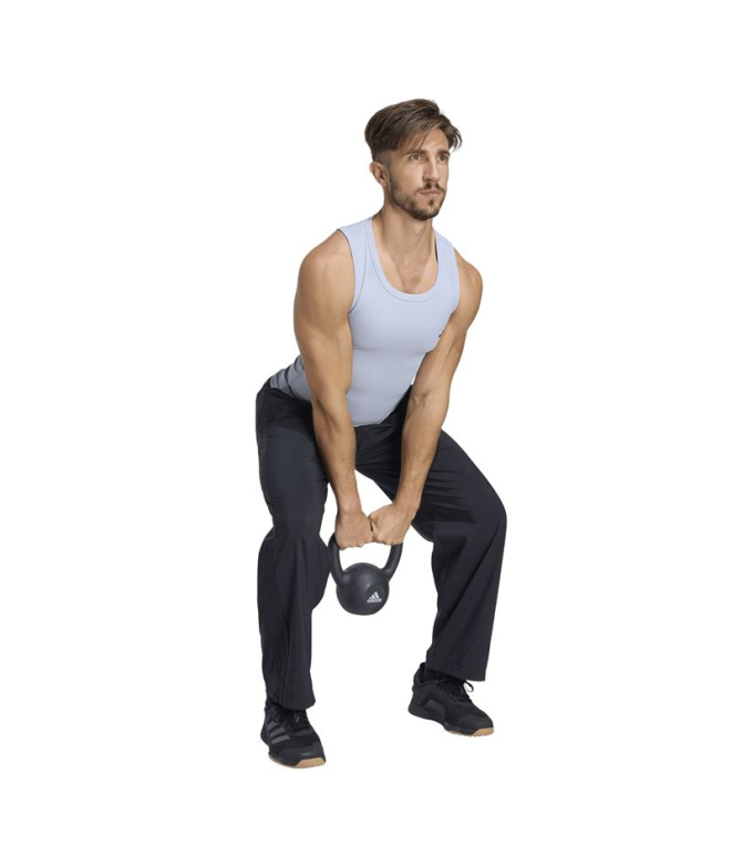 Camiseta Fitness adidas Po Es Rib, Homem cinza.