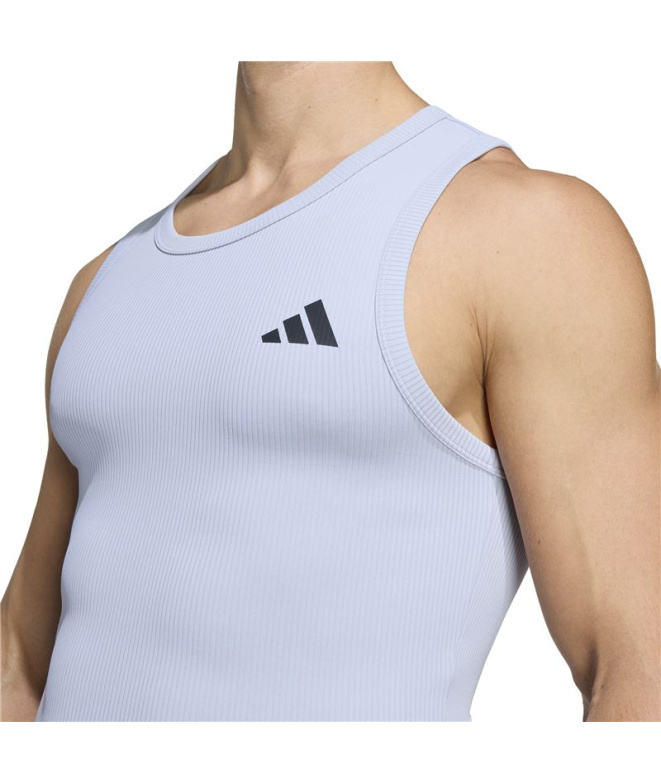 Camiseta Fitness adidas Po Es Rib, Homem cinza.