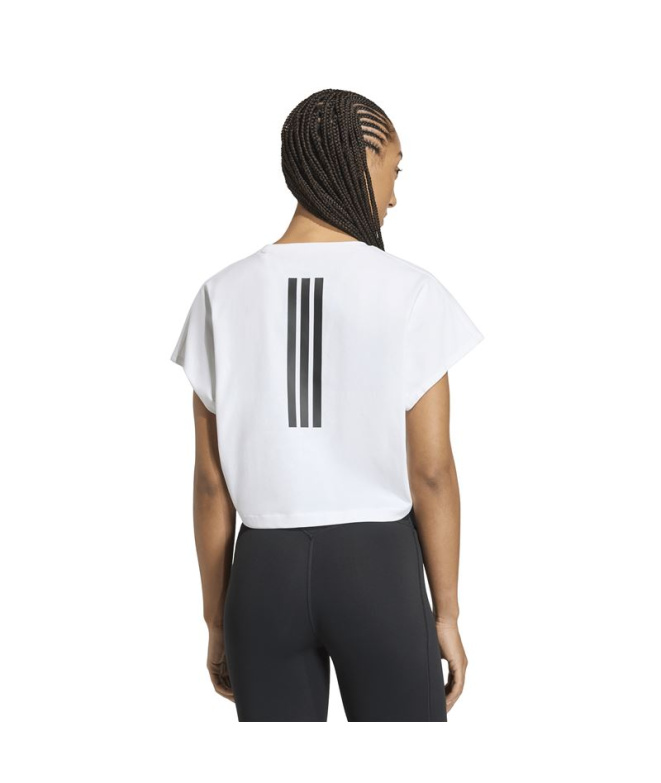 T-shirt Fitness Femme adidas Pwr Cr Bx blanc