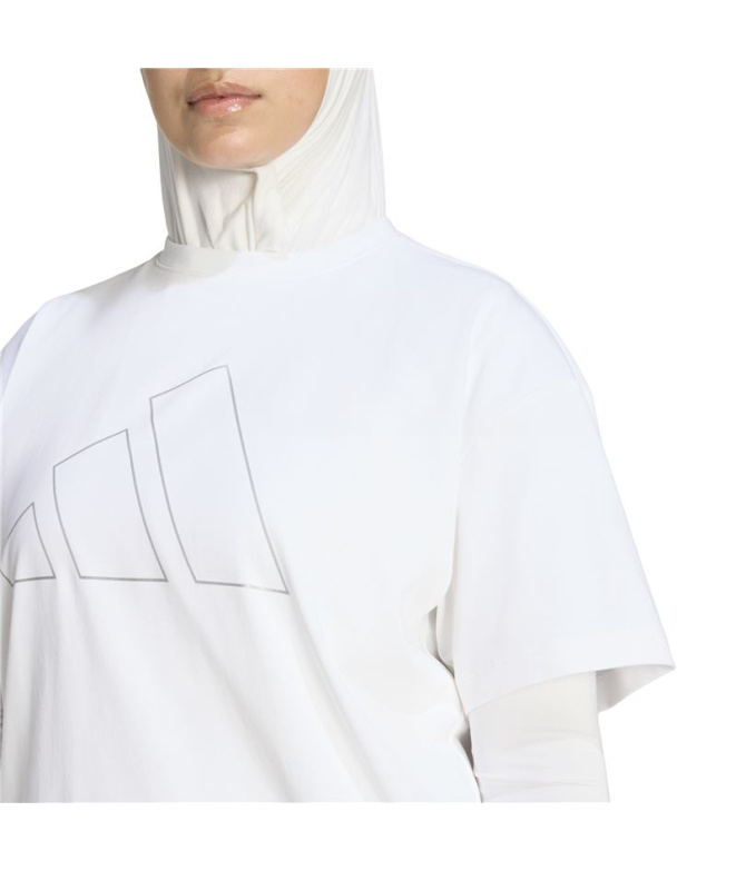 T-shirt Fitness Femme adidas Pwr Ess Logo Blanc