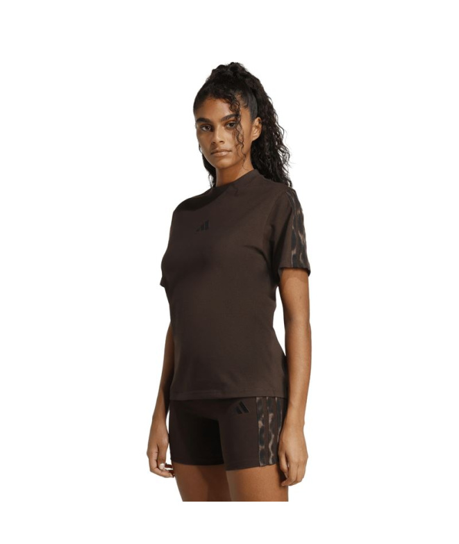 Camiseta adidas Aop 3 Stripes Mulher (Caau/Multco)