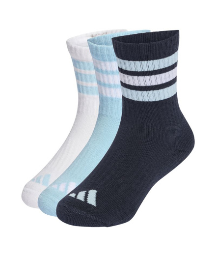 Infantil adidas 3- Meias KD Crw 3P, cor Maosno/Azul/Branco