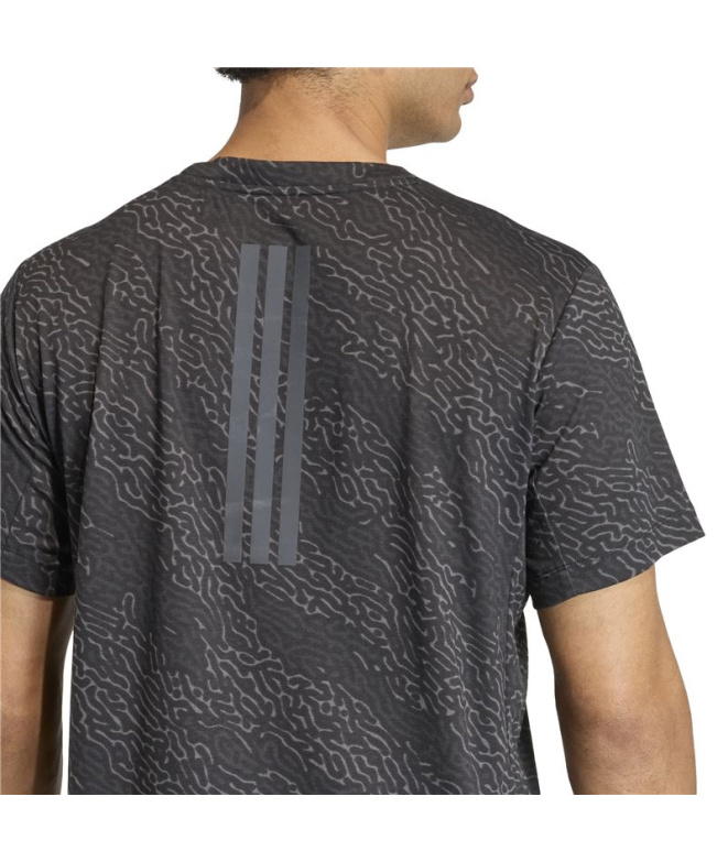 T-shirt Fitness Homme adidas D4T Aop Noir/Gris
