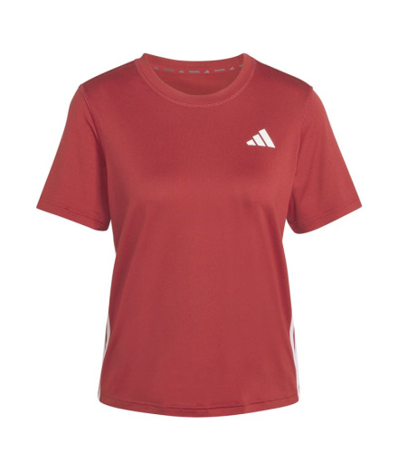 Camiseta Mulher adidas 3-Stripes Crew Fitness Maract/Branca