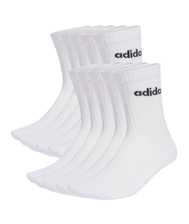 Chaussettes adidas Linear Crew 10P blanches/noires