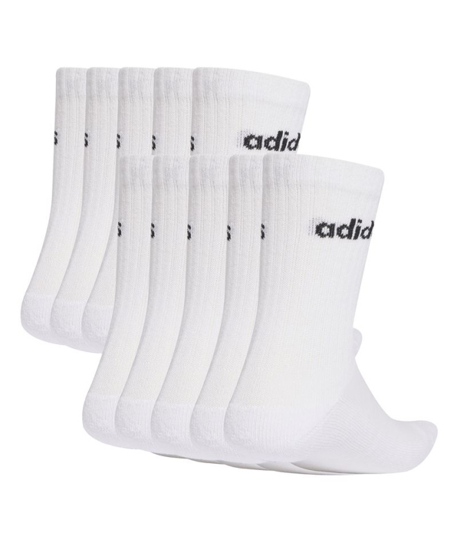 Chaussettes adidas Linear Crew 10P blanches/noires