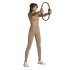 Malhas Fitness adidas Workout Essentials Knit Scrunch 7/8 Mulher cor marrom giz.