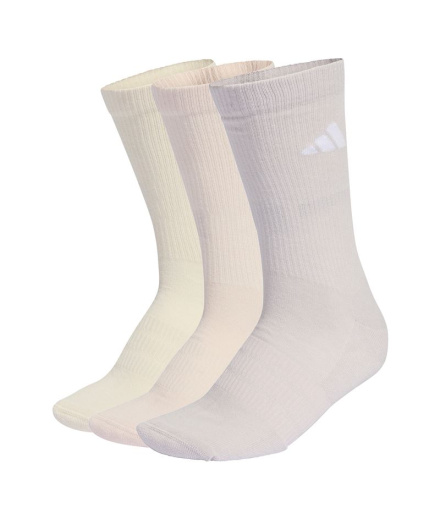 Meias adidas Cushioned Sports Crew 3P Brancas/Quartzo/Roxas