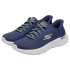 Sapatilhas Skechers Go Walk Flex - Carla Azul em Tecido com Detalhes em Verde Mulher
