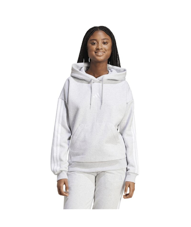 Sweat Femme adidas 3 Stripes FL HD Brgrcl / Blanc