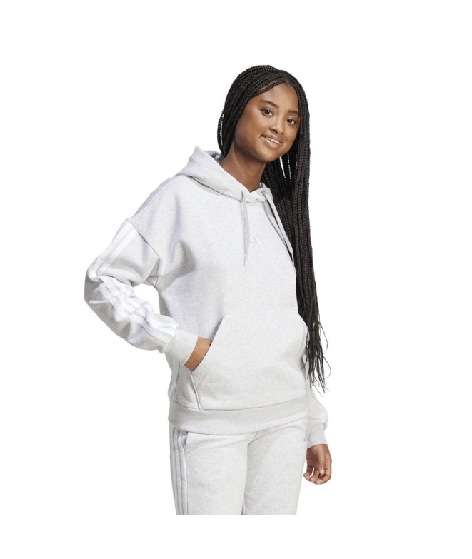 Sweat Femme adidas 3 Stripes FL HD Brgrcl / Blanc