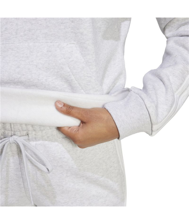 Sweat Femme adidas 3 Stripes FL HD Brgrcl / Blanc