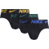 Cueca Nike Hip Cuecas 3Pk Preto-Ryle/Mlchte/Dourado Uni-Zoom Wb