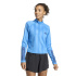 Casaco Mulher adidas Q2 Hyg com zíper 1/4 Fitness azul.