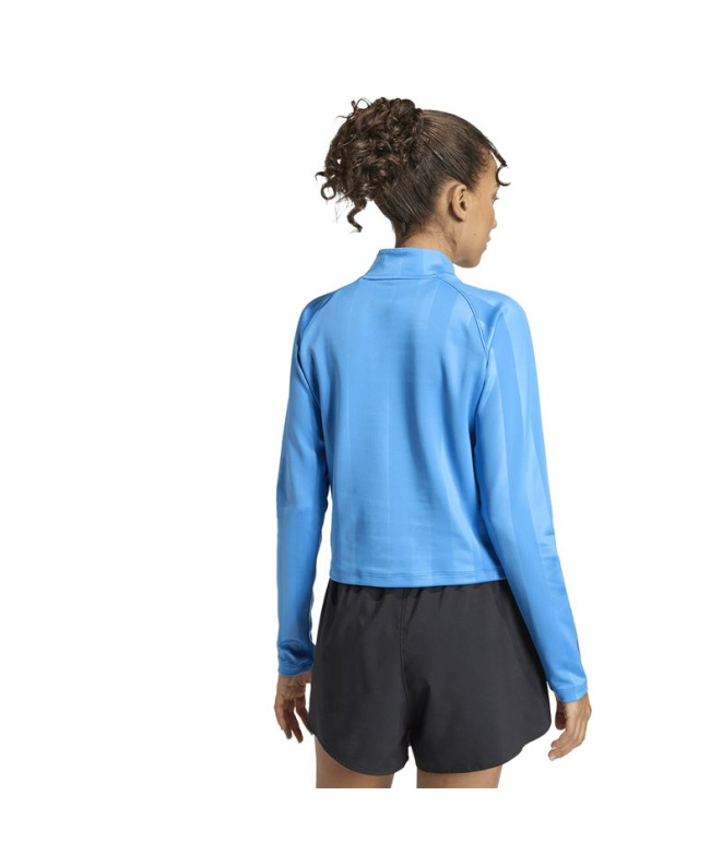 Veste Fitness Femme adidas Q2 Hyg 1/4 Zip bleue