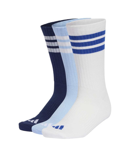 Meias adidas 3- Meias Ess Crw 3P Azul Escuro/Branco/Azul