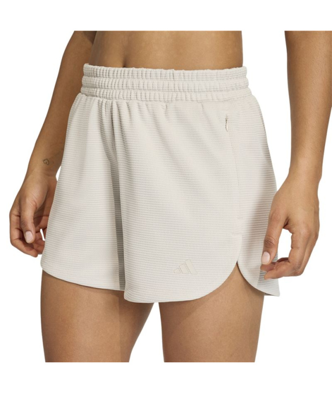 Calça Fitness Mulher adidas Waffle Pacer bege