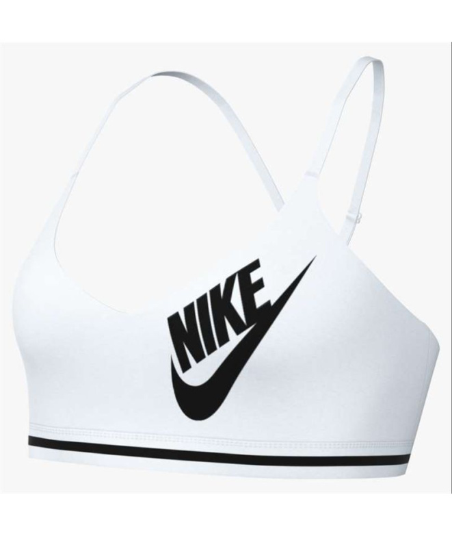 Sutiã esportivo Fitness Mulher Nike Ls Logo branco