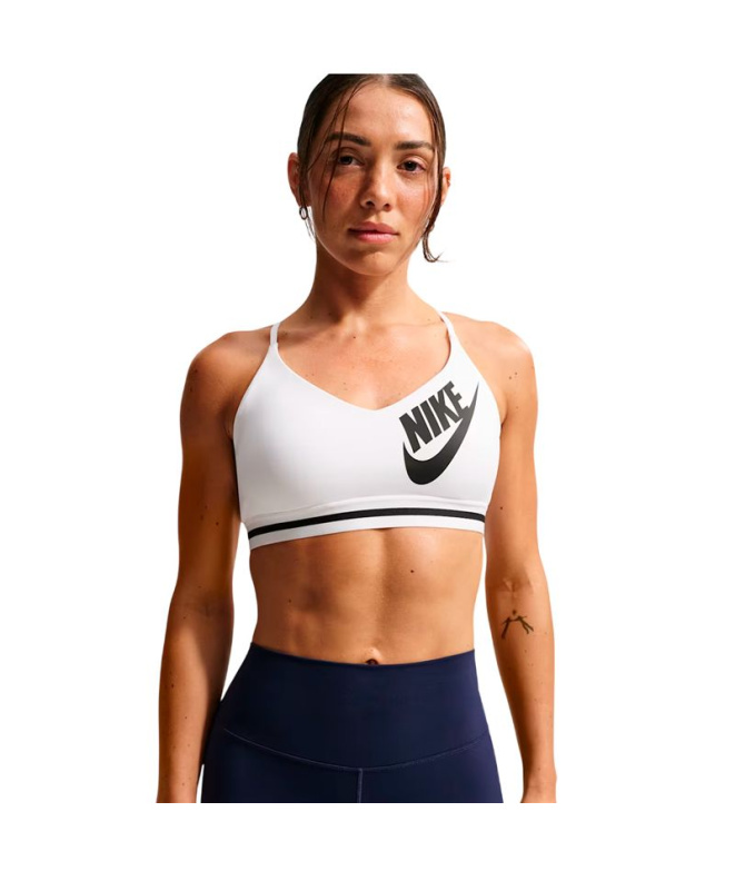 Sutiã esportivo Fitness Mulher Nike Ls Logo branco
