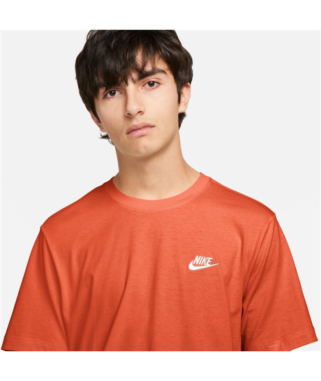 Camiseta Homem laranja Nike Sportswear Club